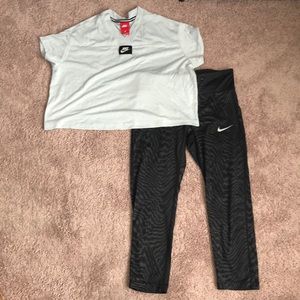 Nike crop top and cropped leggings